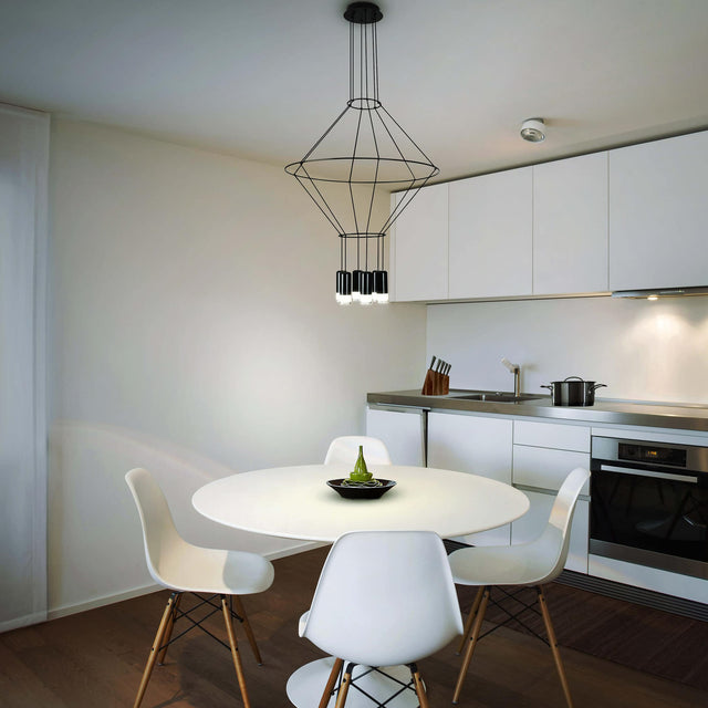 VONN Expression VEP28206BL 24" 6-Light ETL Certified Integrated LED Height Adjustable Pendant in Black