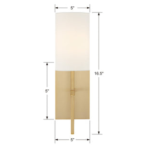 Veronica 1 Light Aged Brass Sconce VER-241-AG