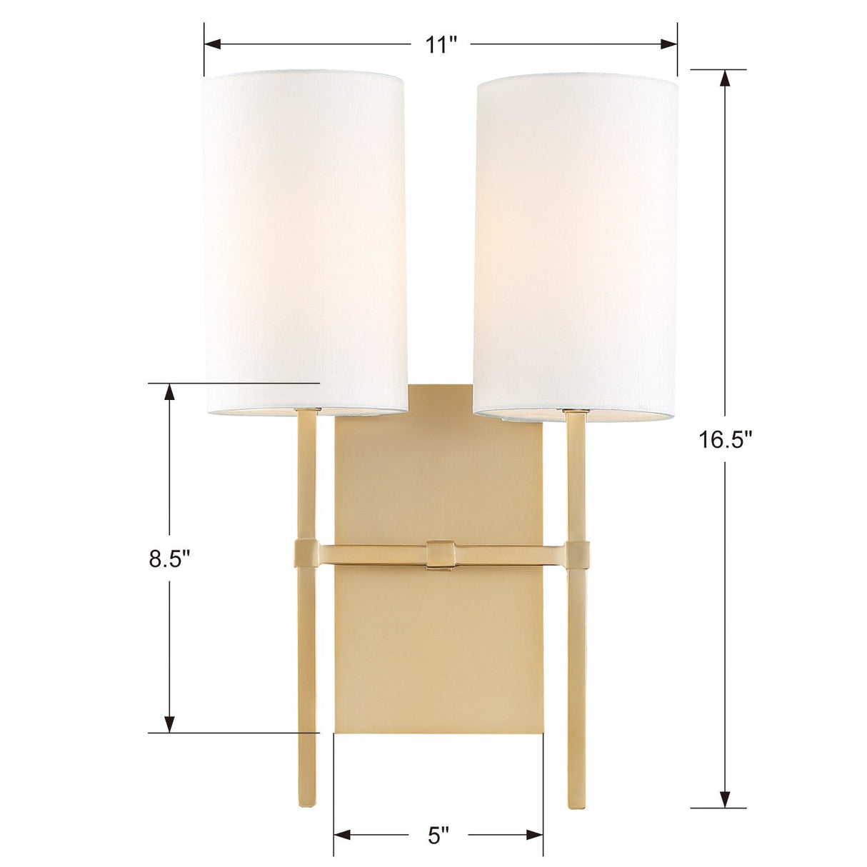 Veronica 2 Light Aged Brass Sconce VER-242-AG