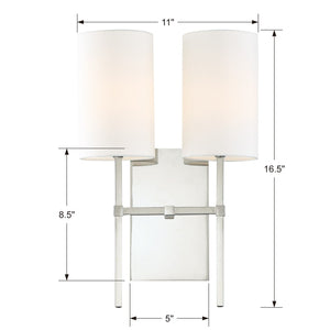 Veronica 2 Light Aged Brass Sconce VER-242-AG