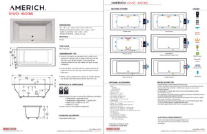 Americh VO6036TA5-BI Vivo 6036 - Tub Only / Airbath 5 - Biscuit