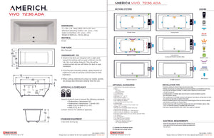 Americh VO7236ADATA5-BI Vivo 7236 ADA - Tub Only / Airbath 5 - Biscuit