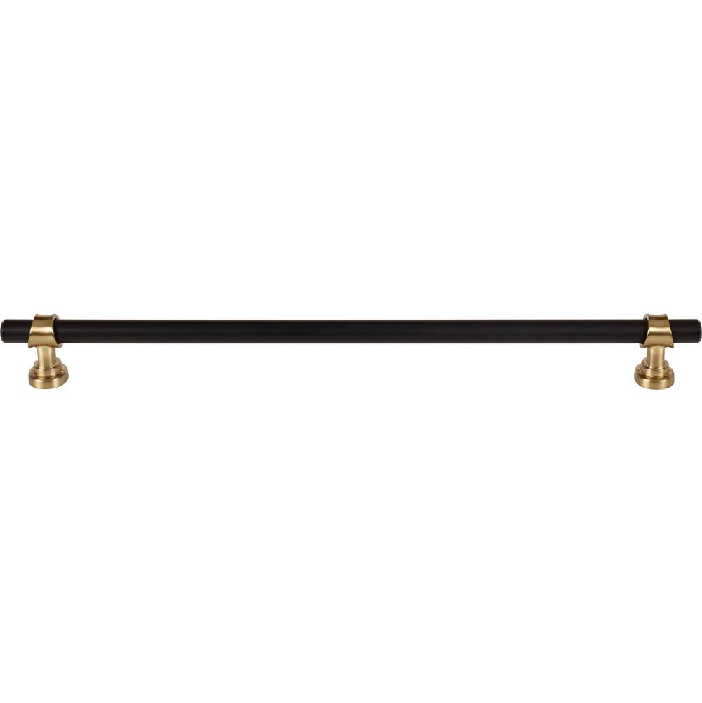 Top Knobs M2756 Bit Pull 12 Inch (c-c) - Flat Black and Honey Bronze