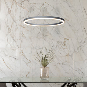 VONN Tania VMC31640AL 24" Integrated LED ETL Certified Pendant, Height Adjustable Chandelier in Silver
