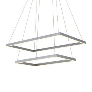 VONN Atria Duo VMC31710AL 29" Integrated LED ETL Certified Chandelier, Height Adjustable Silver Pendant