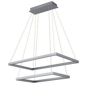VONN Atria Duo VMC31710AL 29" Integrated LED ETL Certified Chandelier, Height Adjustable Silver Pendant