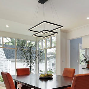 VONN Atria Duo VMC31710BL 29" Integrated LED ETL Certified Chandelier Height Adjustable Pendant in Black