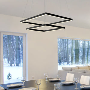 VONN Atria Duo VMC31710BL 29" Integrated LED ETL Certified Chandelier Height Adjustable Pendant in Black