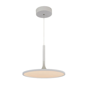 VONN Salm VMC31810SW 17" Integrated LED ETL Certified Pendant, Height Adjustable Disc Chandelier in White