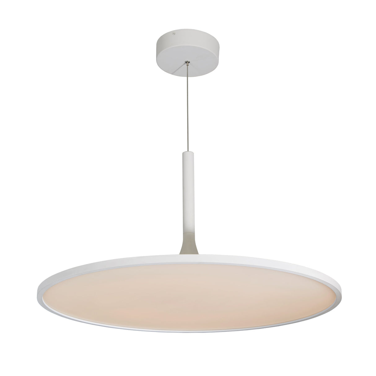 VONN Salm VMC31820SW 24" Integrated LED ETL Certified Pendant, Height Adjustable Disc Chandelier in White