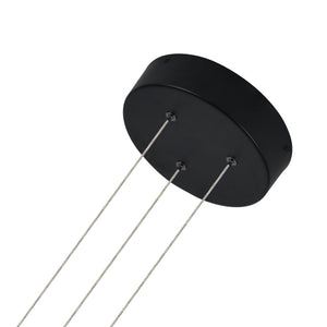 VONN Salm VMC31840BL 24" Integrated LED ETL Certified Pendant Light Height Adjustable Disc Chandelier, Black