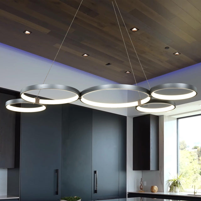 VONN Capella VMC32410AL 50" Integrated LED ETL Certified Chandelier Height Adjustable Pendant in Silver