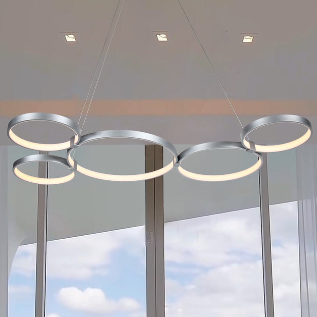 VONN Capella VMC32410AL 50" Integrated LED ETL Certified Chandelier Height Adjustable Pendant in Silver