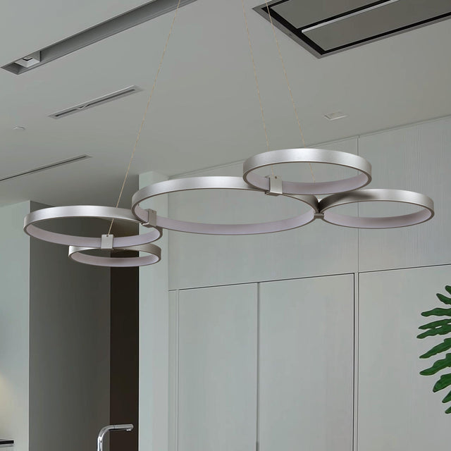 VONN Capella VMC32410AL 50" Integrated LED ETL Certified Chandelier Height Adjustable Pendant in Silver