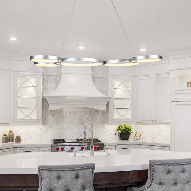 VONN Capella VMC32410AL 50" Integrated LED ETL Certified Chandelier Height Adjustable Pendant in Silver