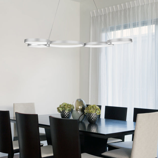 VONN Capella VMC32410AL 50" Integrated LED ETL Certified Chandelier Height Adjustable Pendant in Silver