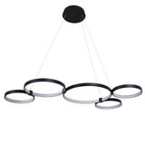 VONN Capella VMC32410BL 50" Integrated LED ETL Certified Chandelier Height Adjustable Pendant in Black