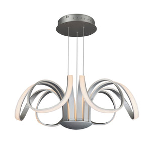 VONN Capella VMC32420AL 30" Integrated LED ETL Certified Chandelier Height Adjustable Pendant in Silver