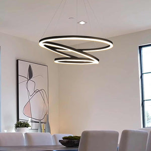 VONN Tania Trio VMC32500BL 32" Integrated LED ETL Certified Chandelier Height Adjustable Black Pendant