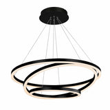 VONN Tania Trio VMC32500BL 32" Integrated LED ETL Certified Chandelier Height Adjustable Black Pendant