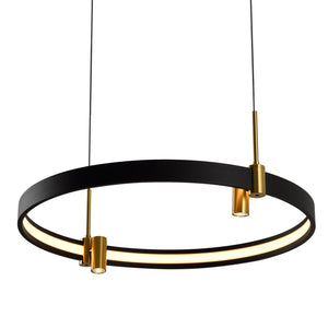 VONN Tania VMC33223BL 23" 100-277V Integrated LED ETL Certified Pendant, Height Adjustable Chandelier, Black