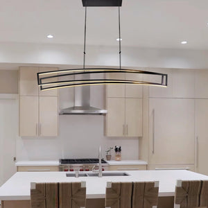 VONN Sirius VMC33440BL 46" ETL Certified Integrated LED Pendant, Height Adjustable Chandelier in Black