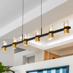 VONN Artisan Ellegi VMC34247BL 47" Integrated LED ETL Certified Pendant, Height Adjustable Chandelier, Black