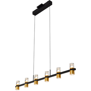 VONN Artisan Ellegi VMC34247BL 47" Integrated LED ETL Certified Pendant, Height Adjustable Chandelier, Black