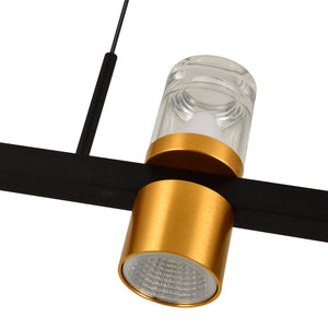 VONN Artisan Ellegi VMC34247BL 47" Integrated LED ETL Certified Pendant, Height Adjustable Chandelier, Black