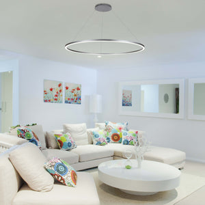 VONN Tania VMC34911AL 39" ETL Certified Integrated LED Chandelier Height Adjustable Pendant in Silver