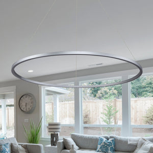 VONN Tania VMC34912AL 51" ETL Certified Integrated LED Chandelier Height Adjustable Pendant in Silver