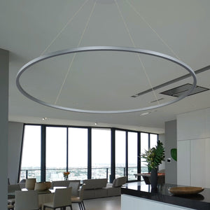 VONN Tania VMC34960AL 60" Integrated LED ETL Certified Chandelier, Height Adjustable Pendant in Silver
