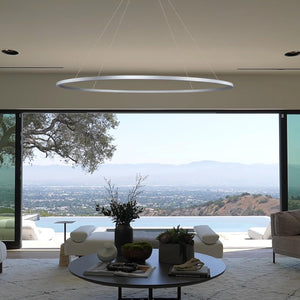 VONN Tania VMC34960AL 60" Integrated LED ETL Certified Chandelier, Height Adjustable Pendant in Silver