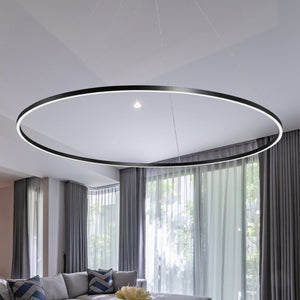 VONN Tania VMC34960BL 60" Integrated LED ETL Certified Chandelier, Height Adjustable Pendant in Black
