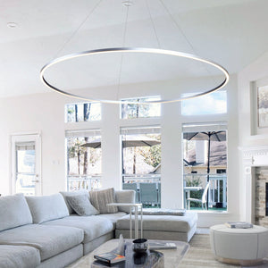 VONN Tania VMC34972AL 72" Integrated LED ETL Certified Chandelier, Height Adjustable Pendant in Silver