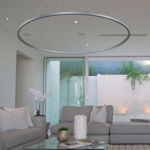 VONN Tania VMC34972AL 72" Integrated LED ETL Certified Chandelier, Height Adjustable Pendant in Silver