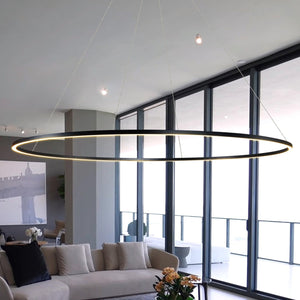 VONN Tania VMC34972BL 72" Integrated LED ETL Certified Chandelier, Height Adjustable Pendant in Black