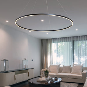 VONN Tania VMC34972BL 72" Integrated LED ETL Certified Chandelier, Height Adjustable Pendant in Black