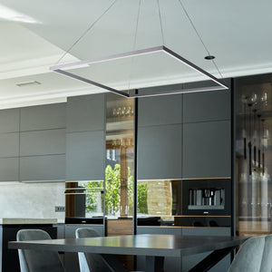VONN Atria VMC35511AL 39" ETL Certified Integrated LED Chandelier, Height Adjustable Pendant in Silver