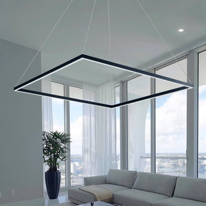 VONN Atria VMC35511BL 39" ETL Certified Integrated LED Chandelier, Height Adjustable Pendant in Black