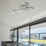 VONN Capella VMCF41500AL 43" Integrated LED ETL Certified Ceiling Light Multi-Ring Semi Flush in Silver