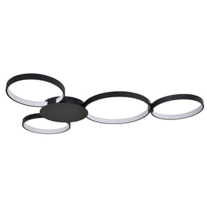 VONN Capella VMCF41500BL 43" Integrated LED ETL Certified Ceiling Light Multi-Ring Semi Flush in Black