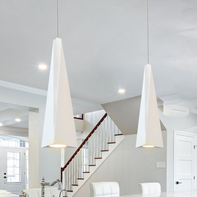 VONN Polaris VMP24410WH 5" ETL Certified Integrated LED Height Adjustable Pendant Light in White