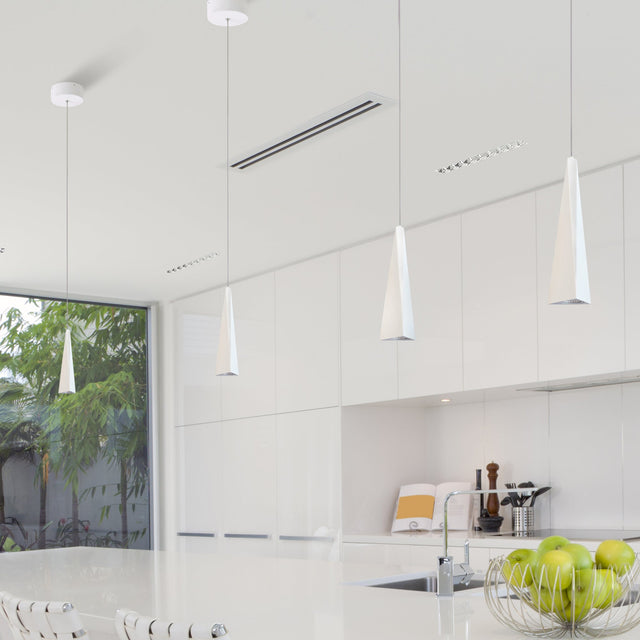 VONN Polaris VMP24410WH 5" ETL Certified Integrated LED Height Adjustable Pendant Light in White