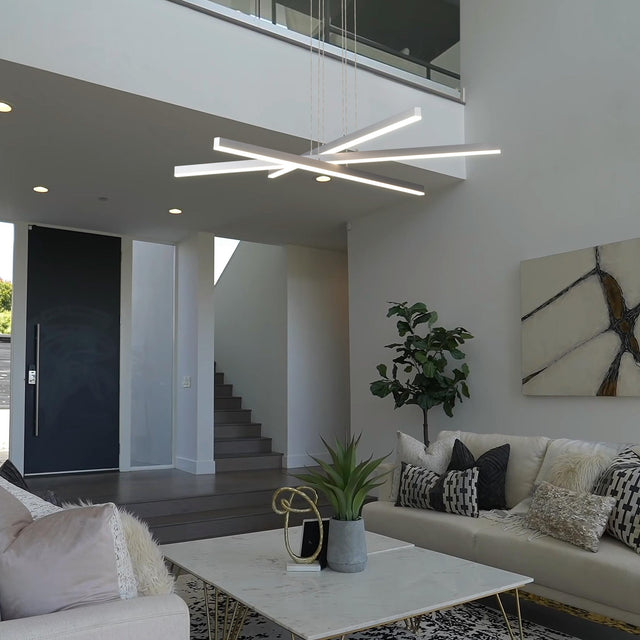 VONN Sirius VMP25030AL 40" ETL Certified Integrated LED Pendant, Height Adjustable Chandelier in Silver