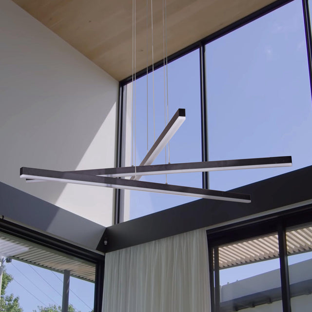 VONN Sirius VMP25030BL 40" ETL Certified Integrated LED Pendant, Height Adjustable Chandelier in Black