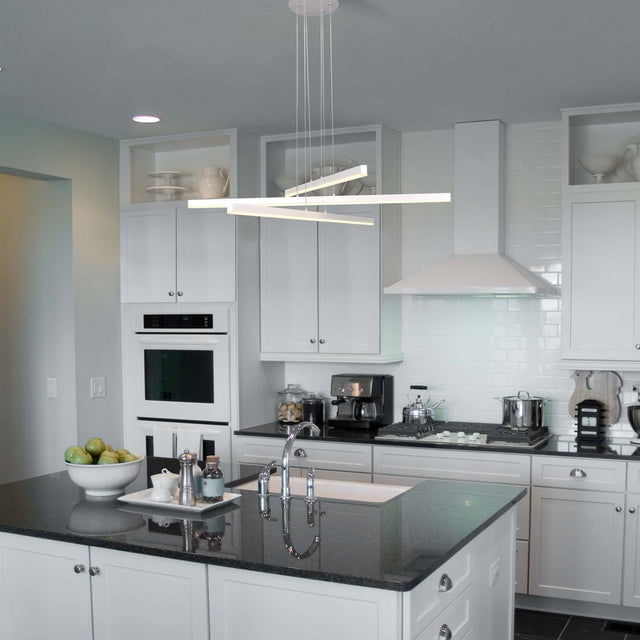 VONN Sirius VMP25030WH 40" ETL Certified Integrated LED Pendant, Height Adjustable Chandelier in White