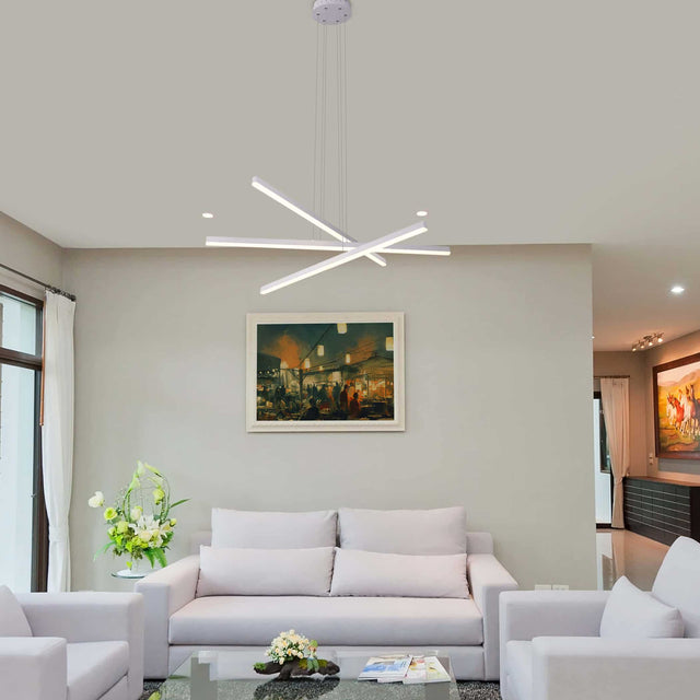 VONN Sirius VMP25030WH 40" ETL Certified Integrated LED Pendant, Height Adjustable Chandelier in White