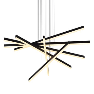 VONN Sirius VMP25060BL 32" Integrated LED ETL Certified Pendant, Height Adjustable Chandelier in Black