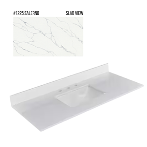 New England Home Goods 49" x 22" Quartz Vanity Top with Blacksplash